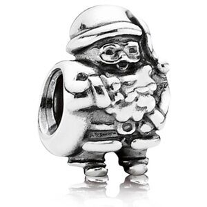 Pandora Sterling Silver Santa Claus Christmas Charm – Retired Holiday Bead
